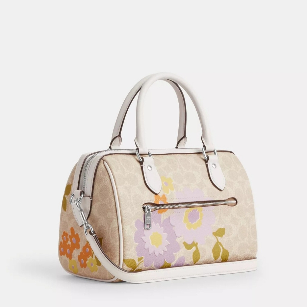 Coach Rowan In Signature Floral Satchel - Picture 2 of 4
